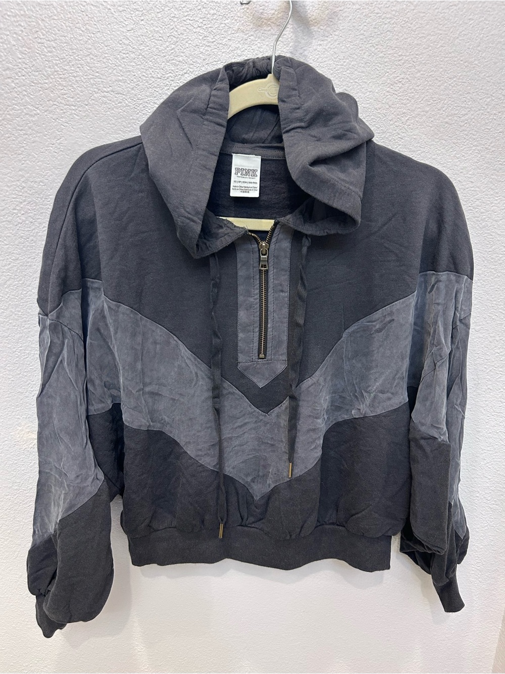 PINK Victoria's Secret Charcoal Half Zip Hoodie